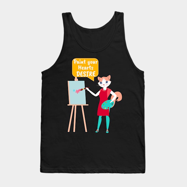 Painter Cat- Paint your Hearts Desire Tank Top by Winkeltriple